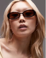 Kos oval sunglasses in brown tort