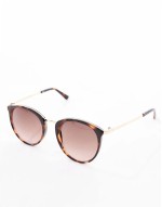 New round sunglasses in brown